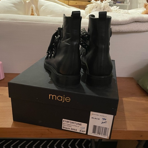 Maje Black Studded Fortune Boots Sz 36 - Picture 9 of 9